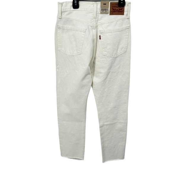 Levi’s Button-fly NWT High Rise Distressed Raw Bottom Hem White Cotton 29 - Picture 3 of 9